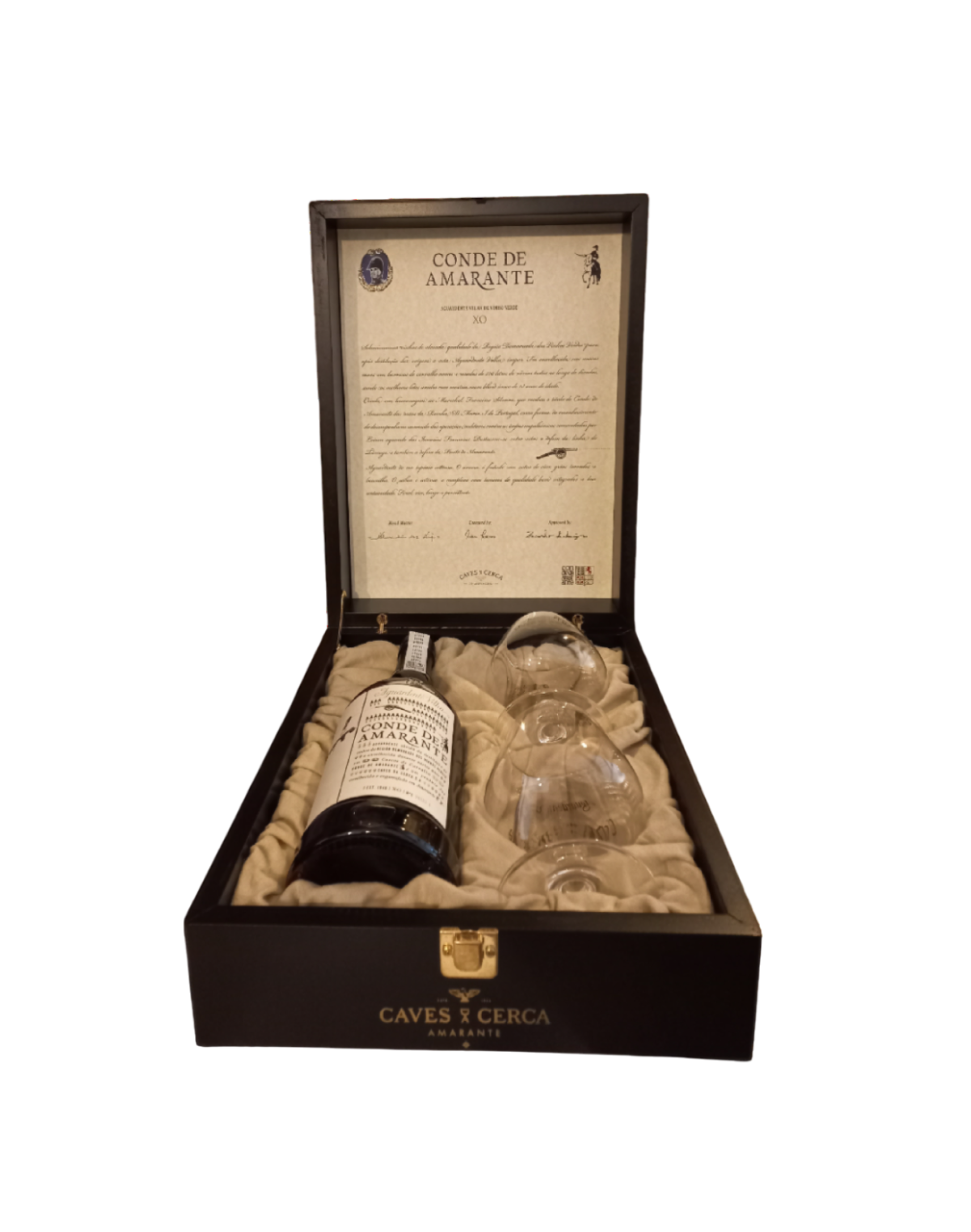 coffret--estojo-caixa-oferta-gift-pack-aguardente-conde-de-amarante-silva-sergius-garrafeira